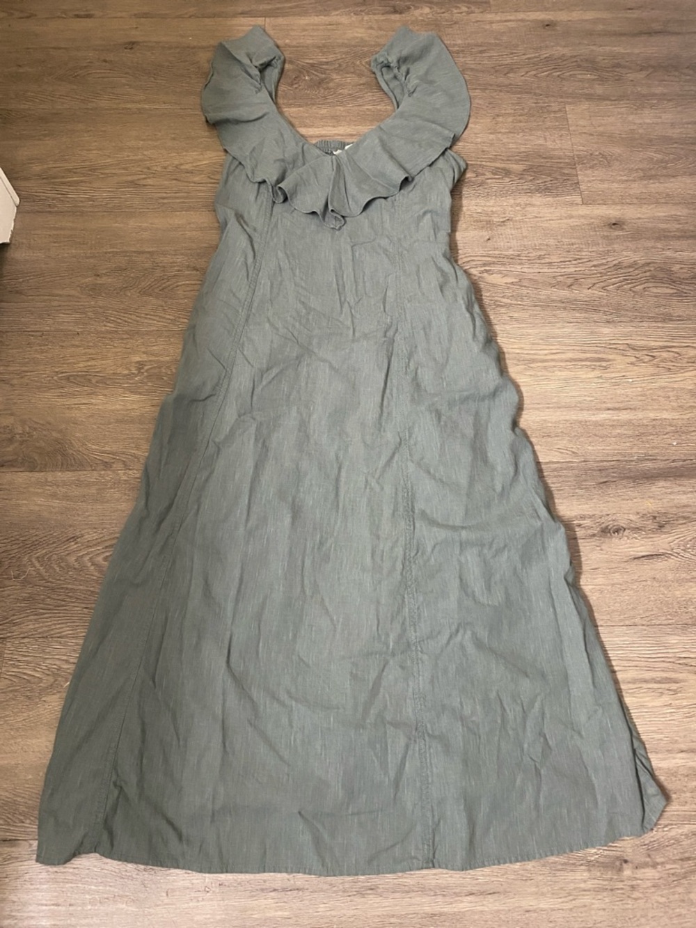 Universal Thread Sage Green Ruffle Scoop Neck Maxi Dress